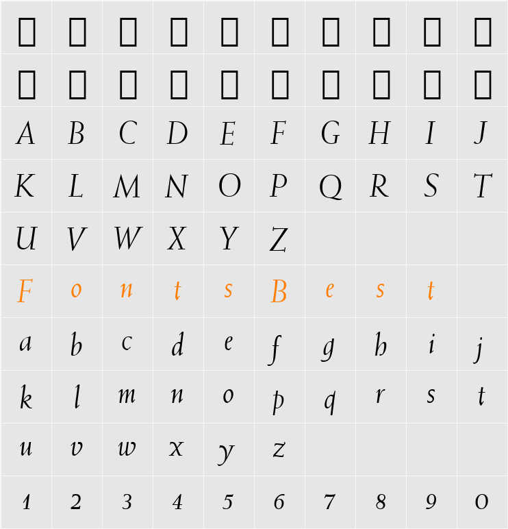 511-CAI978 Character Map