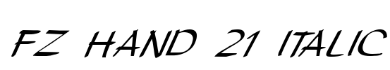FZ HAND 21 ITALIC Font Image