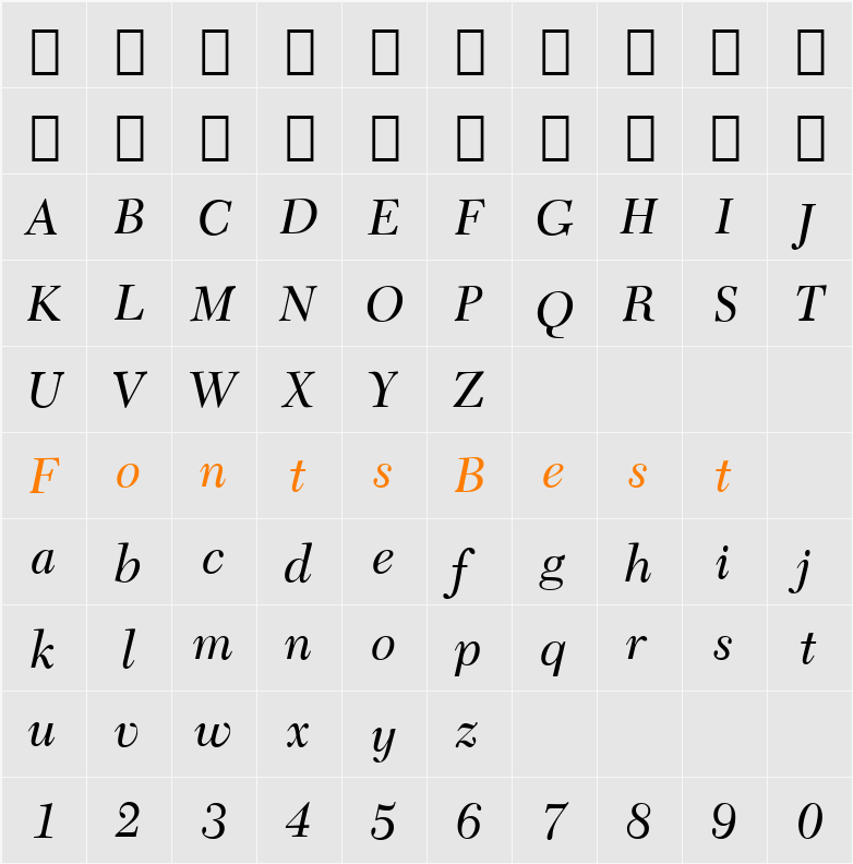 Transit511 BT Character Map