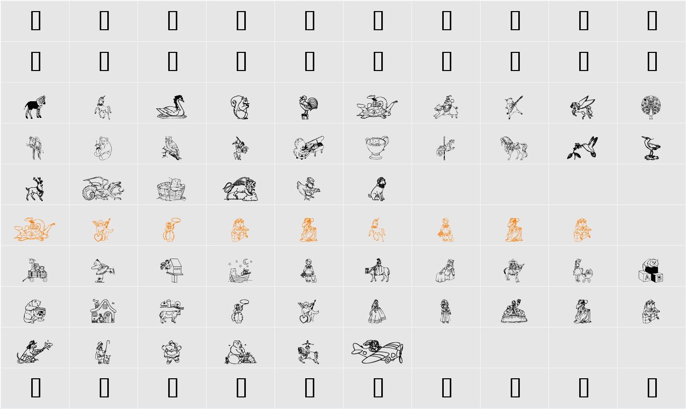DingDelights Character Map
