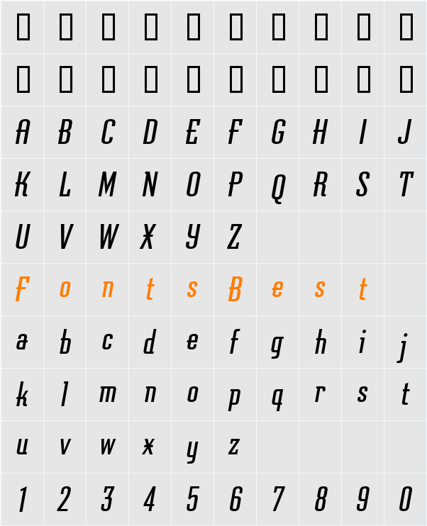 Graficz Character Map