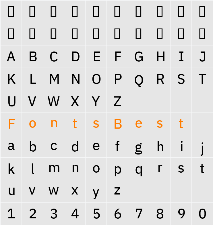 IBM Plex Sans Thai Text Character Map