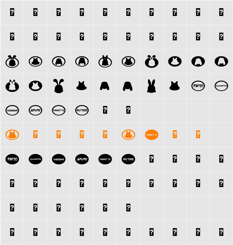 Rodfellowbats Character Map