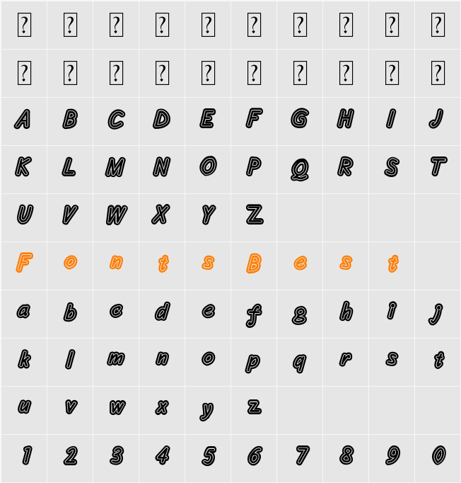 Concealadri Character Map