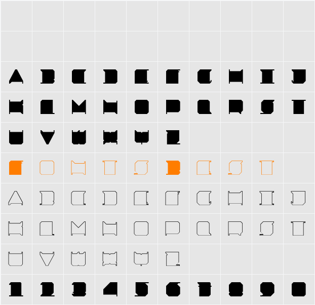 MINIMAL X Character Map