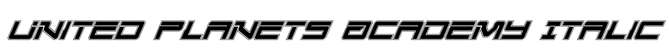 United Planets Academy Italic Font Image
