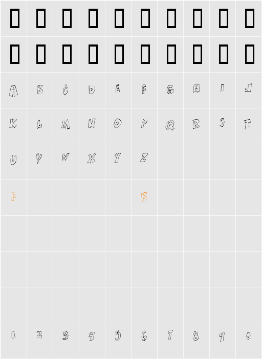Xanthisma Character Map