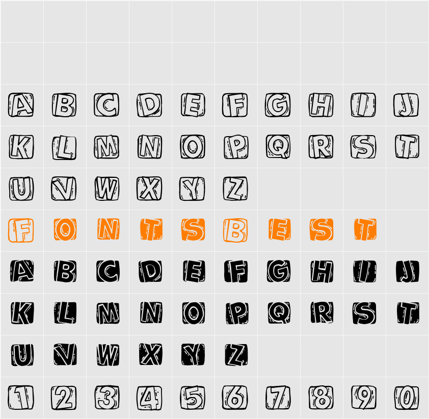 LinoCapsA Character Map