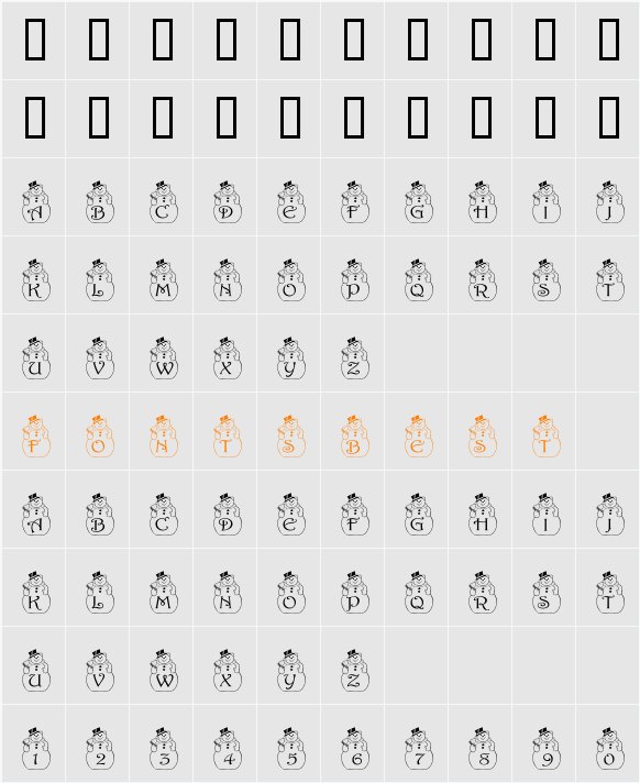 pf_snowman2 Character Map