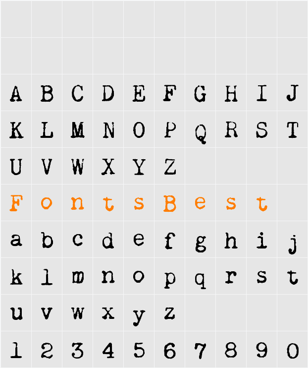 Remington Noiseless Character Map