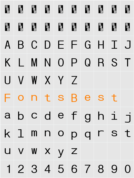 POE Vetica Monospace Character Map