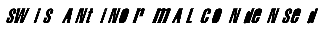 Swis AntiNormal Condensed Font Image