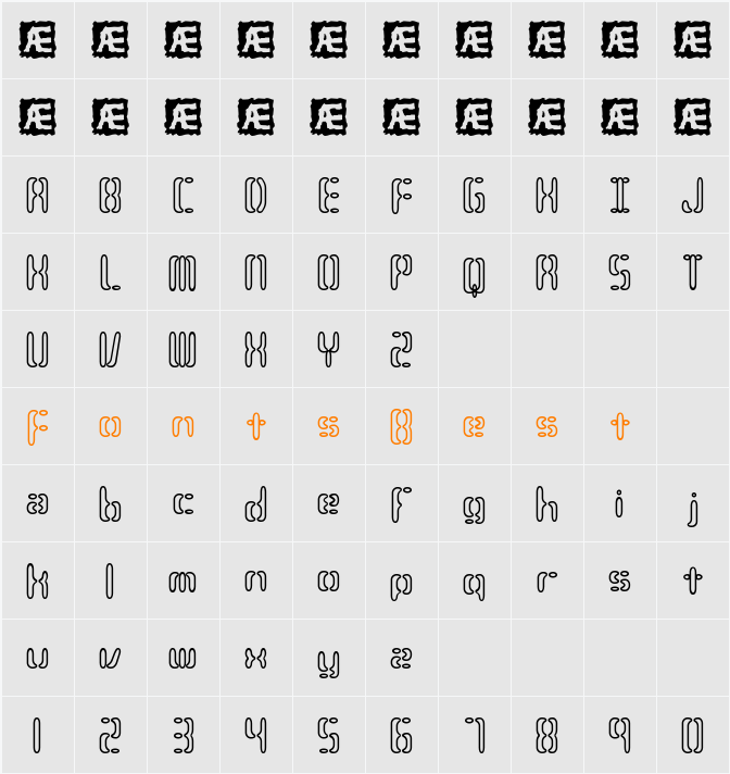Compliant Confuse 3o BRK Character Map