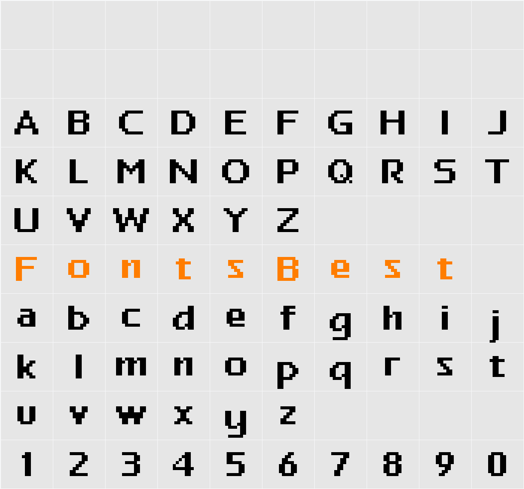 FFF Magazine Bold Extended Character Map