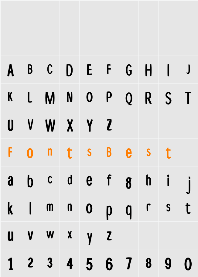 DisProporzBold. Character Map
