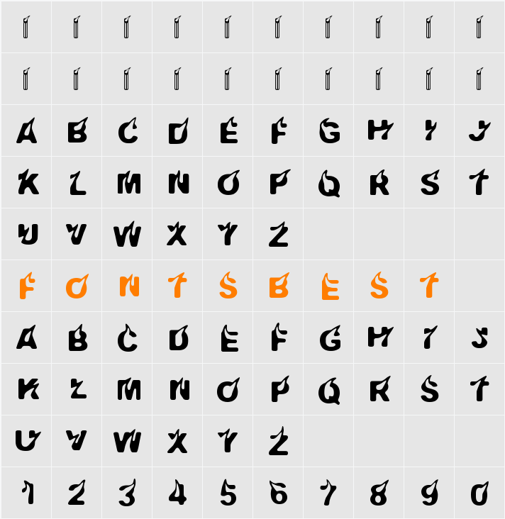 Pyromaani Character Map