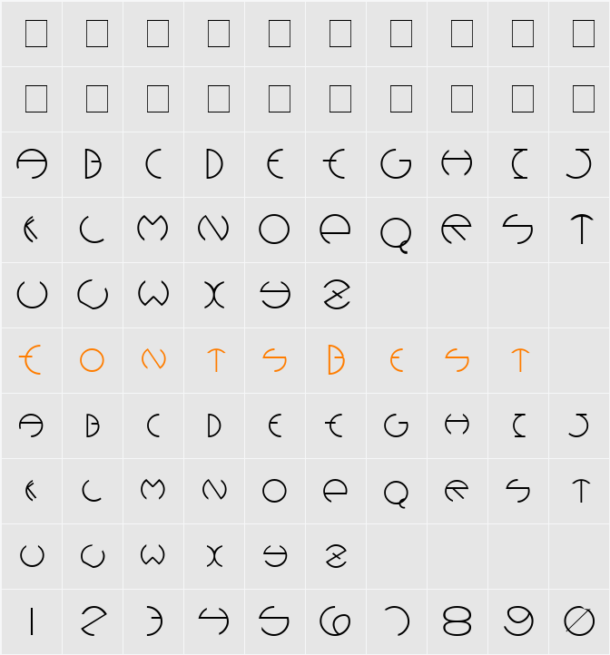 DebevicDeco Character Map