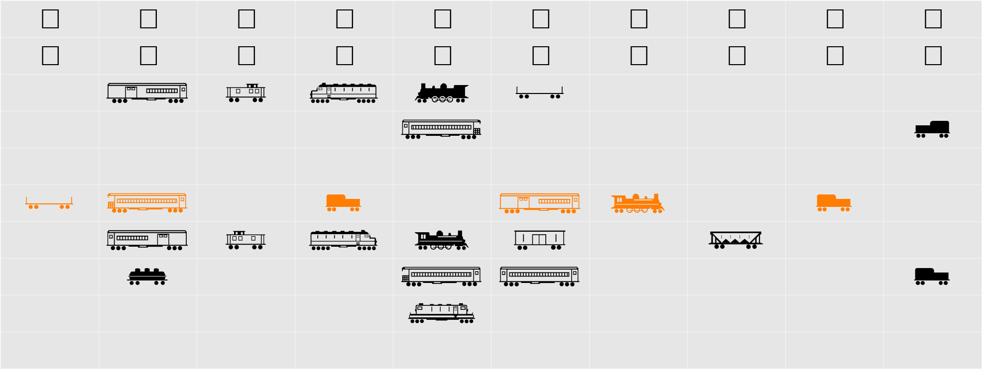 Trains Character Map