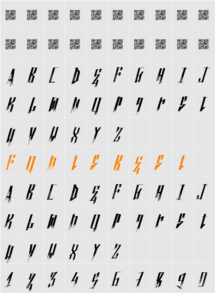 NuevoTrenta Character Map
