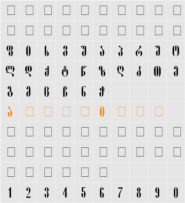 Pakizy-ITV Character Map