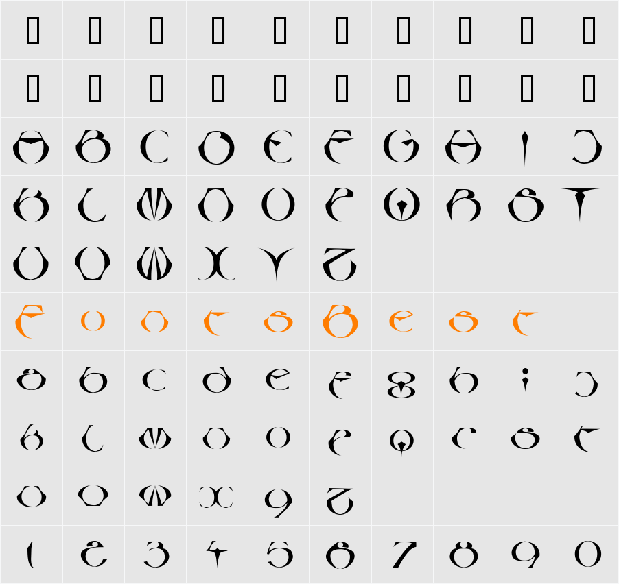 LTBesque Character Map