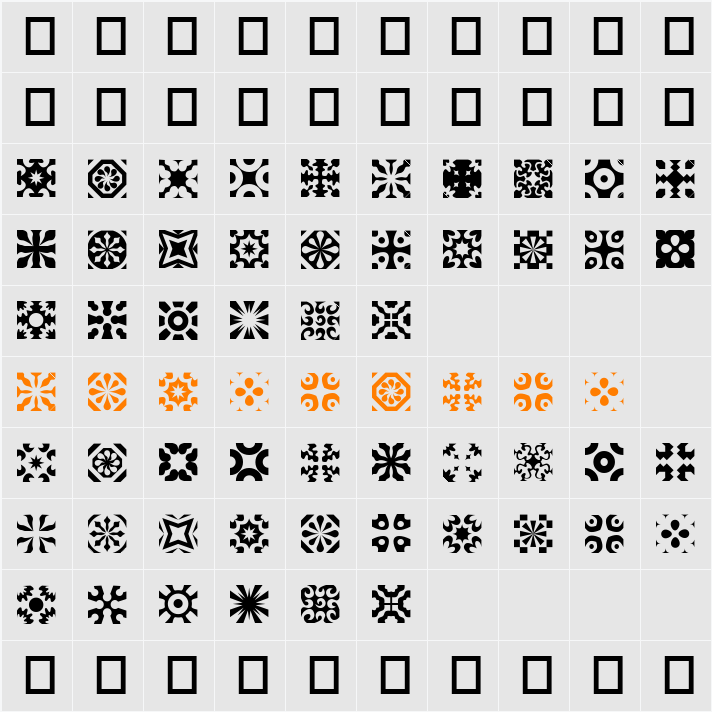 kitchen tile Character Map