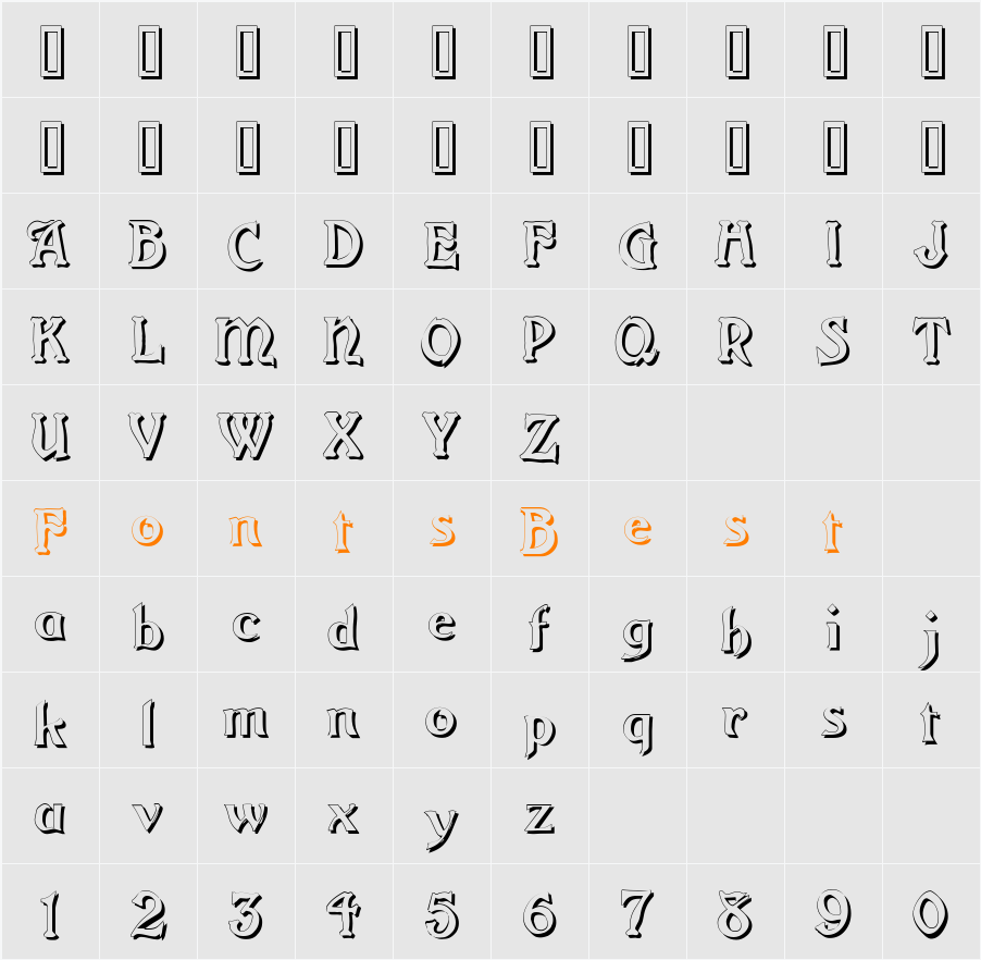 Grange Shadow Character Map