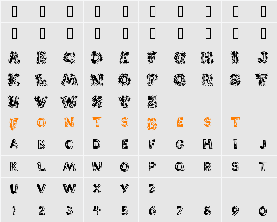 PopticsOne Character Map