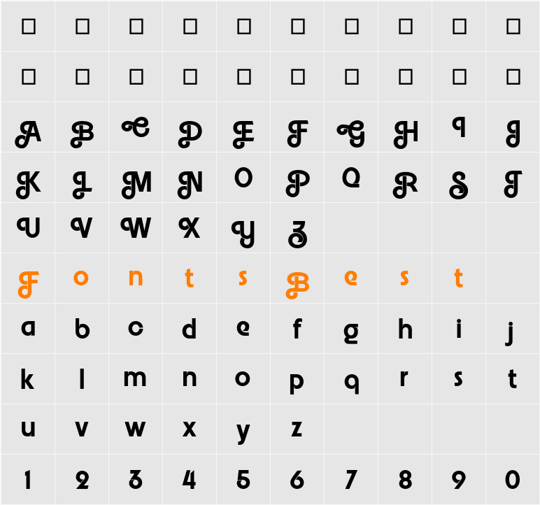 Embrionic55Swash Character Map
