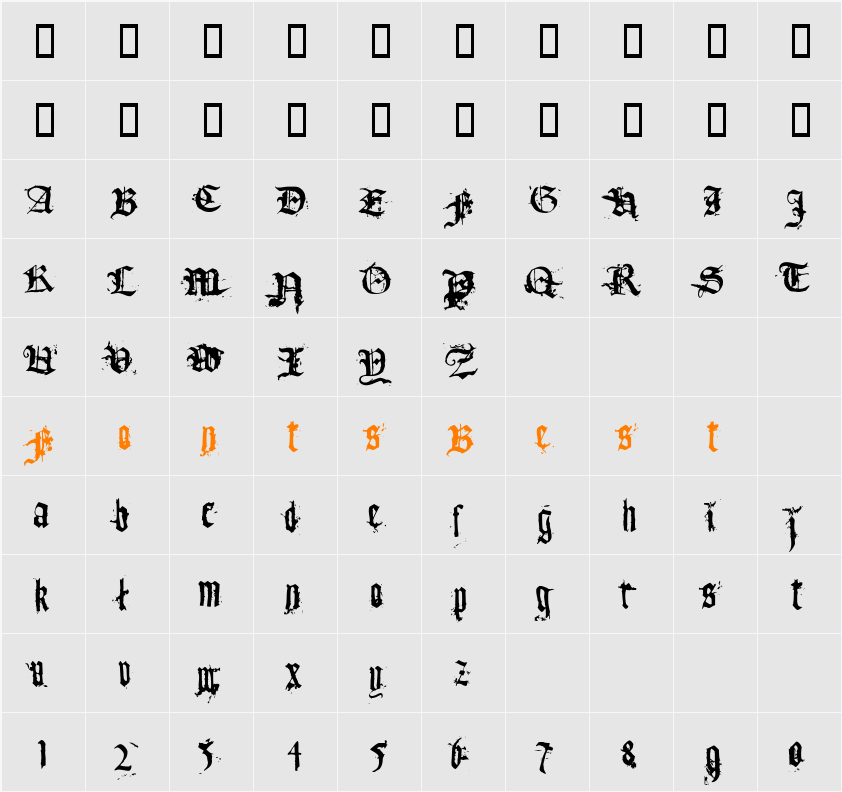 Tfu Tfu Character Map