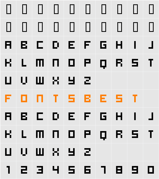 hooge 0855 Character Map