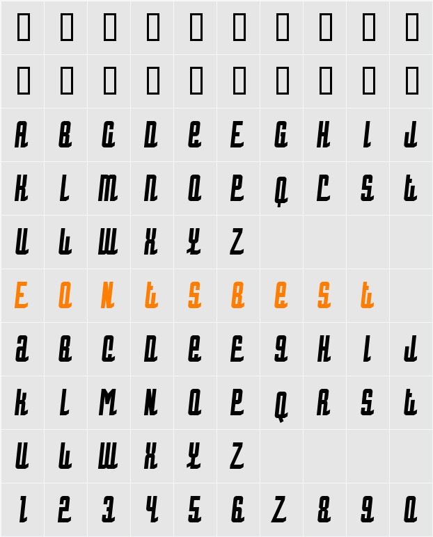 Hotrod Character Map