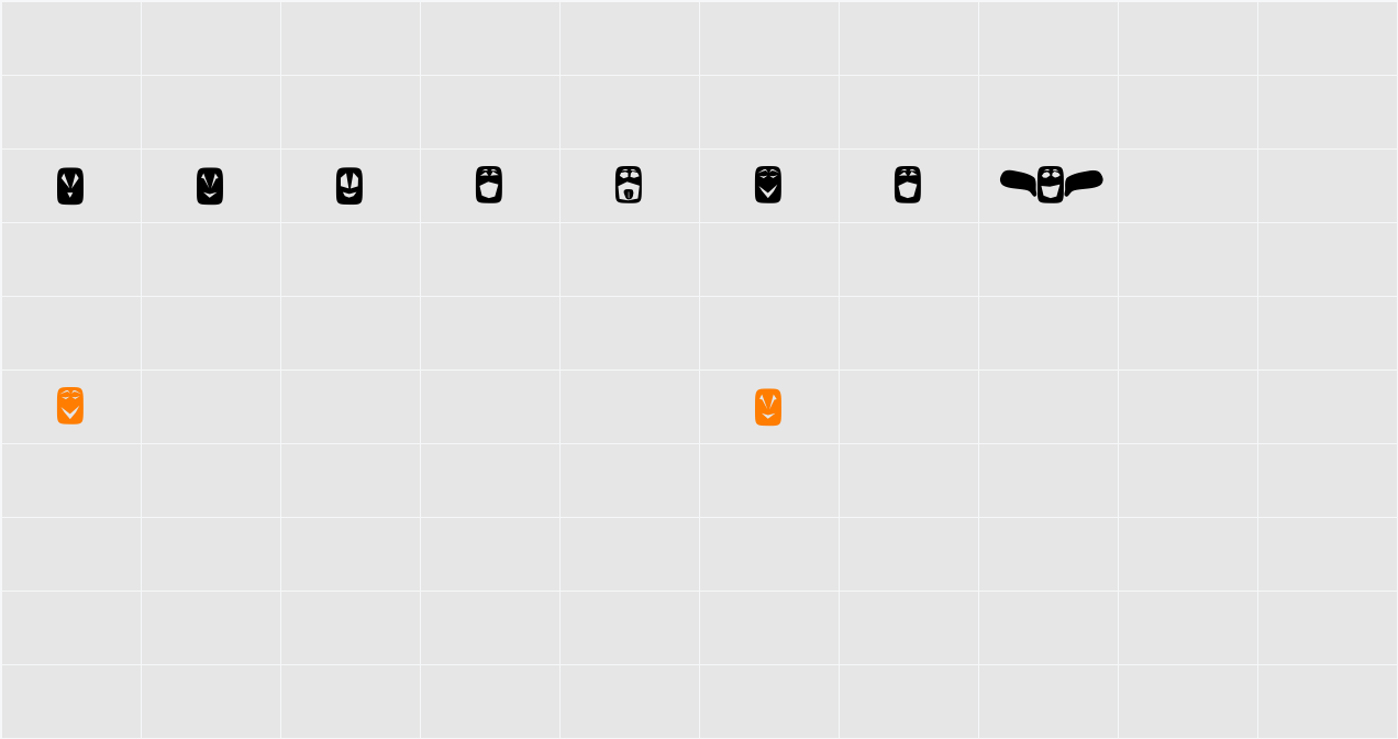 Ugly Faces Character Map