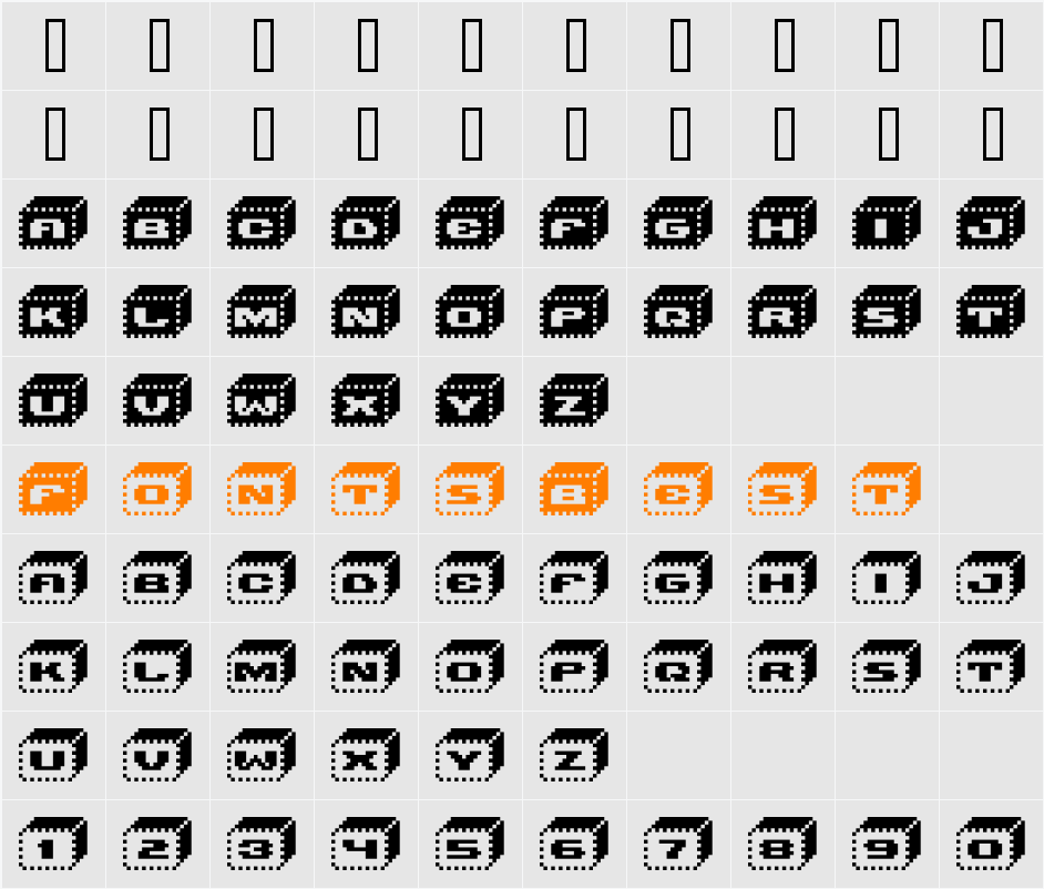 V5 Bloques Character Map