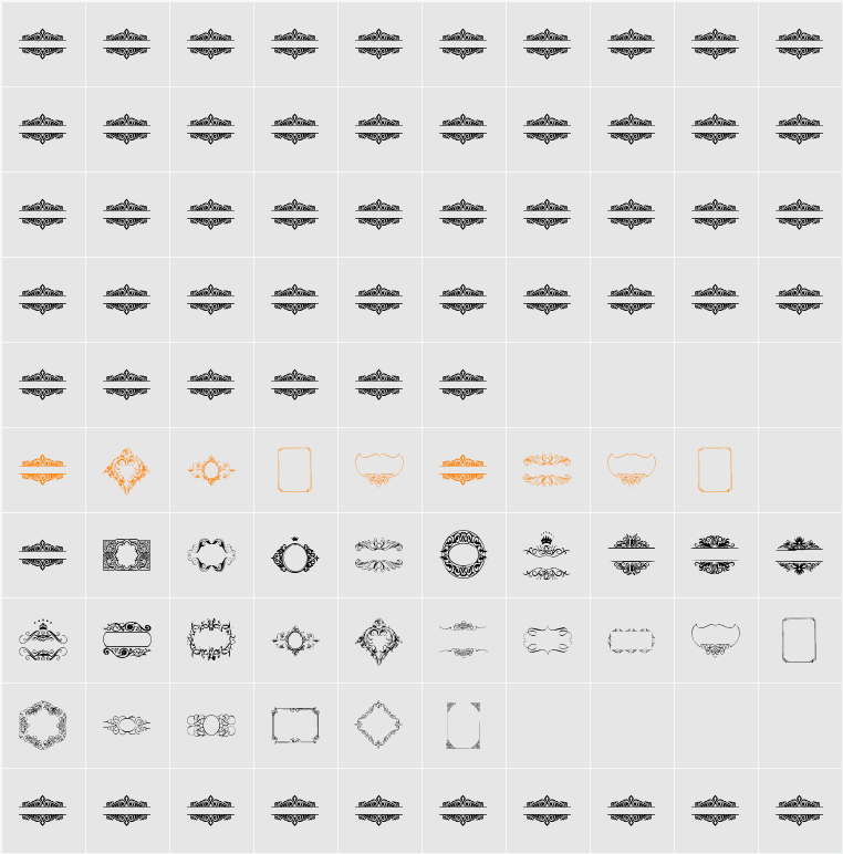 Vintage Frames 13 Character Map