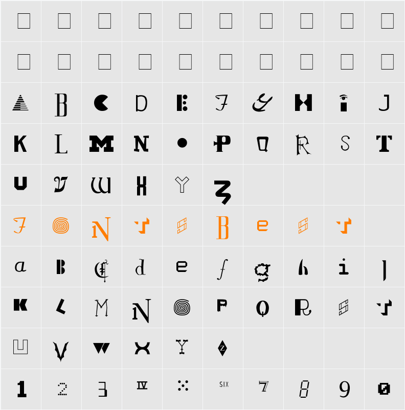 Locust Character Map
