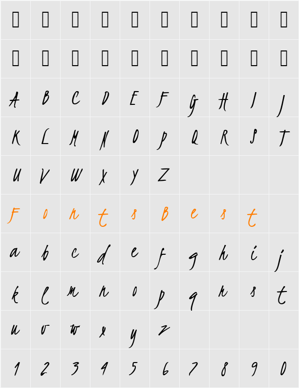 Kristi Character Map