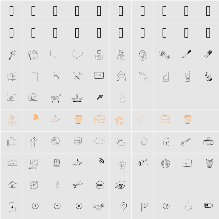 SketchIcons Character Map
