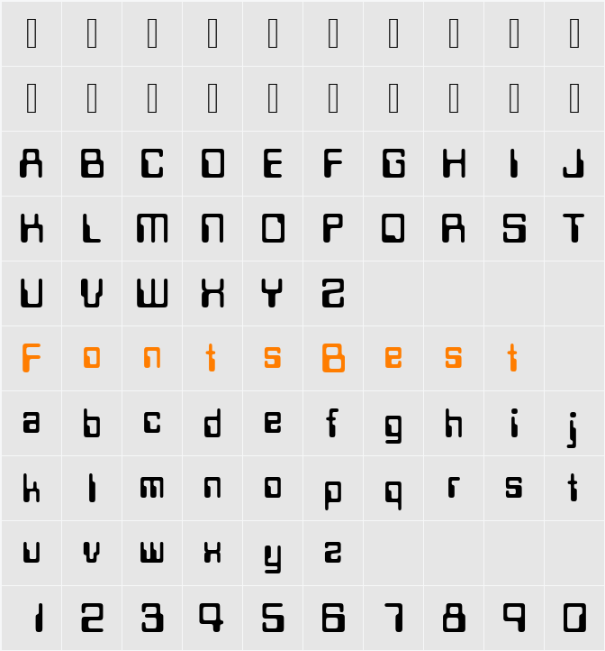 URWDaliD Character Map