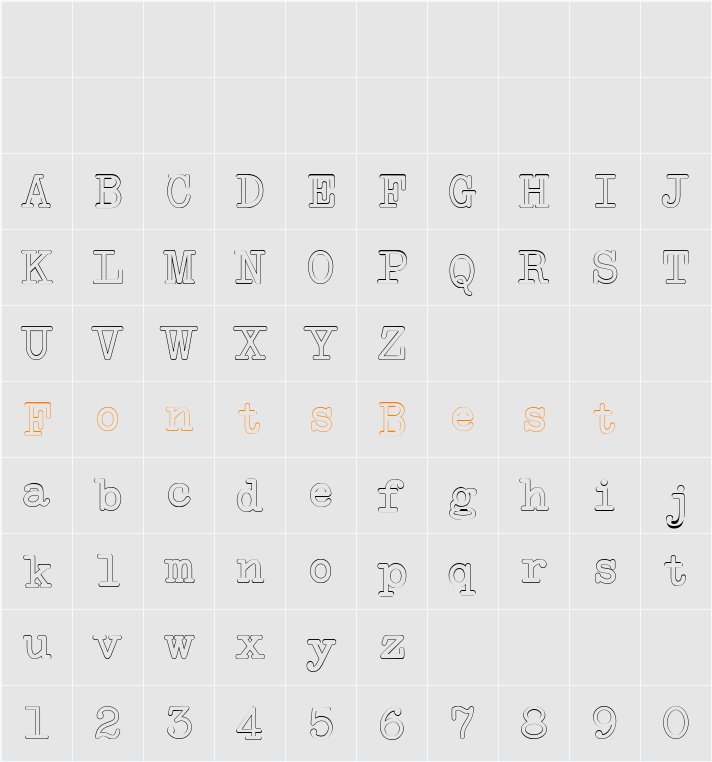 NeoBulletin Outline Character Map