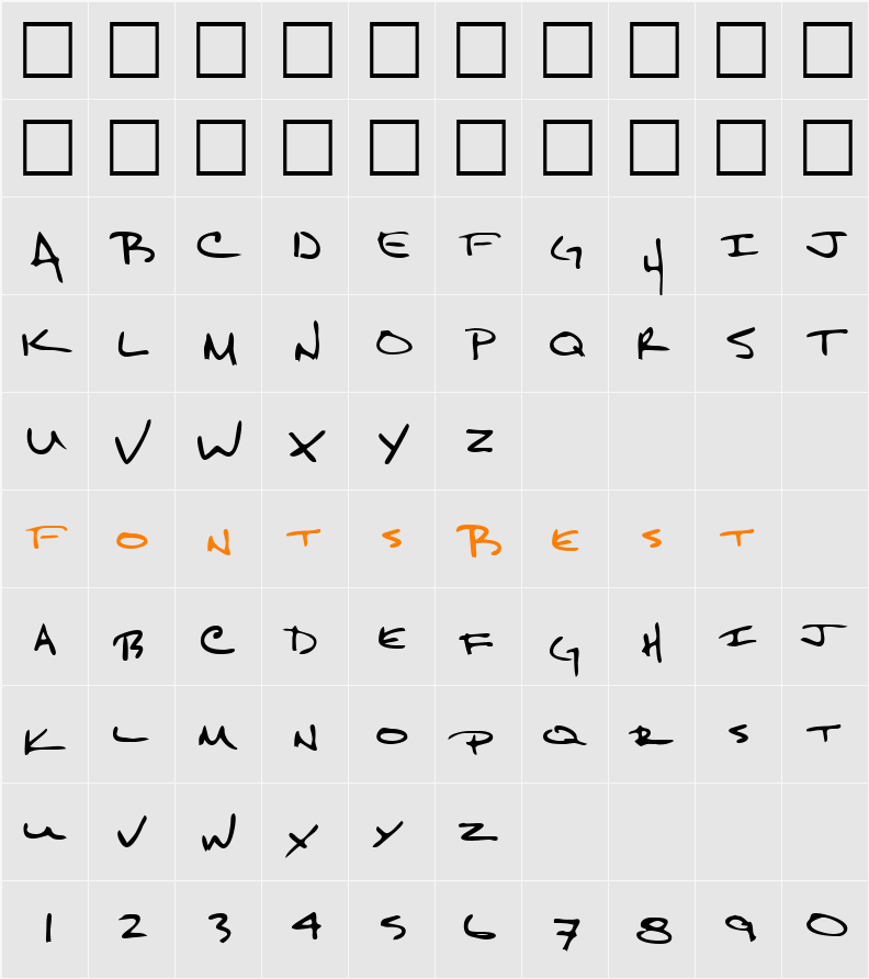 LEHN159 Character Map