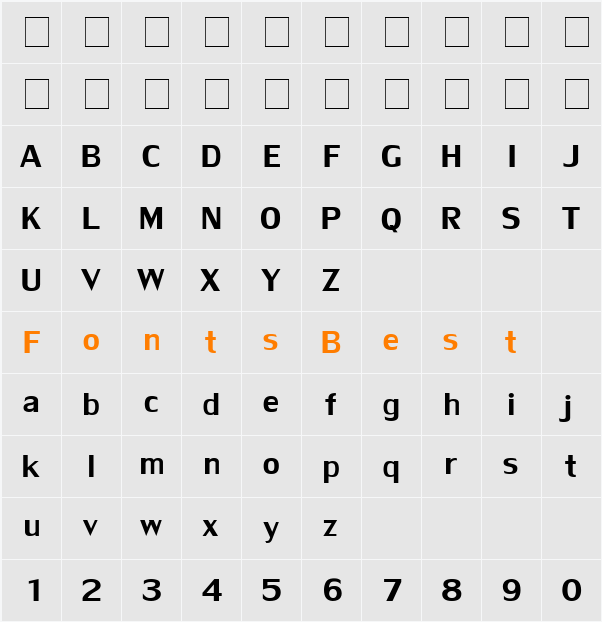 LilyUPC Character Map