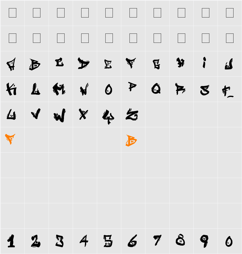Street Writer (noah) Character Map