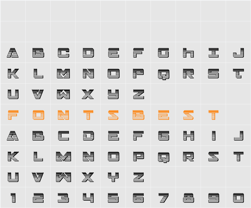 Trans-America Chrome Character Map