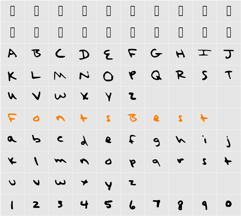 Taylor_Swift_Handwriting_Font Character Map