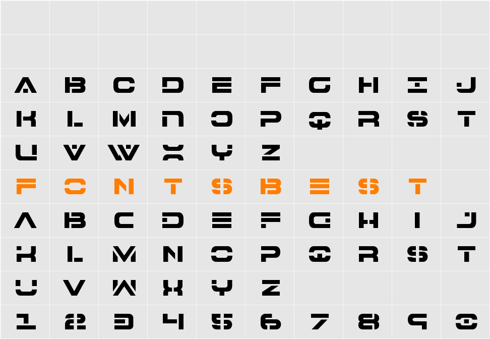 7th Service Character Map