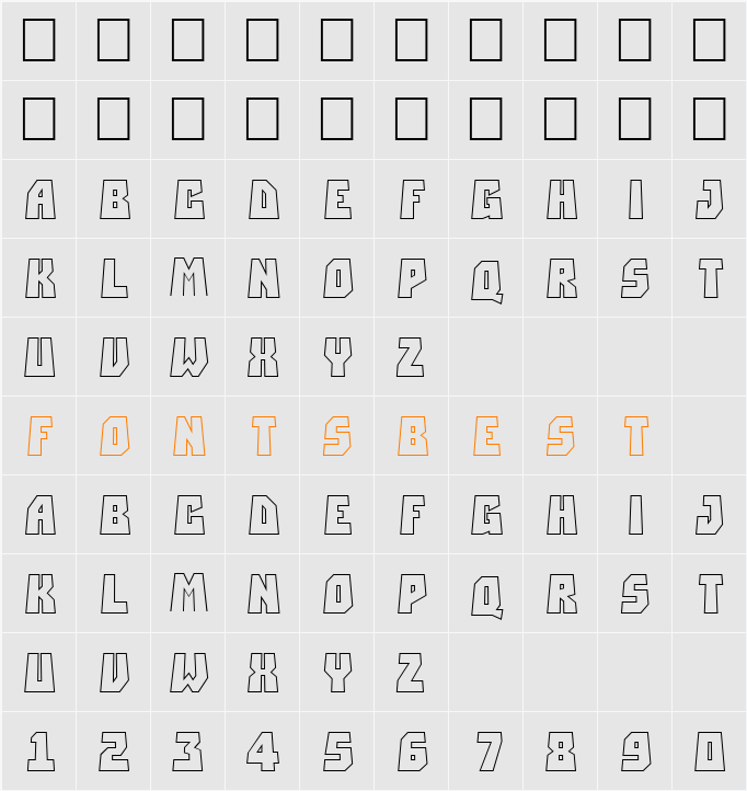 a_SimplerPrspOtl Character Map