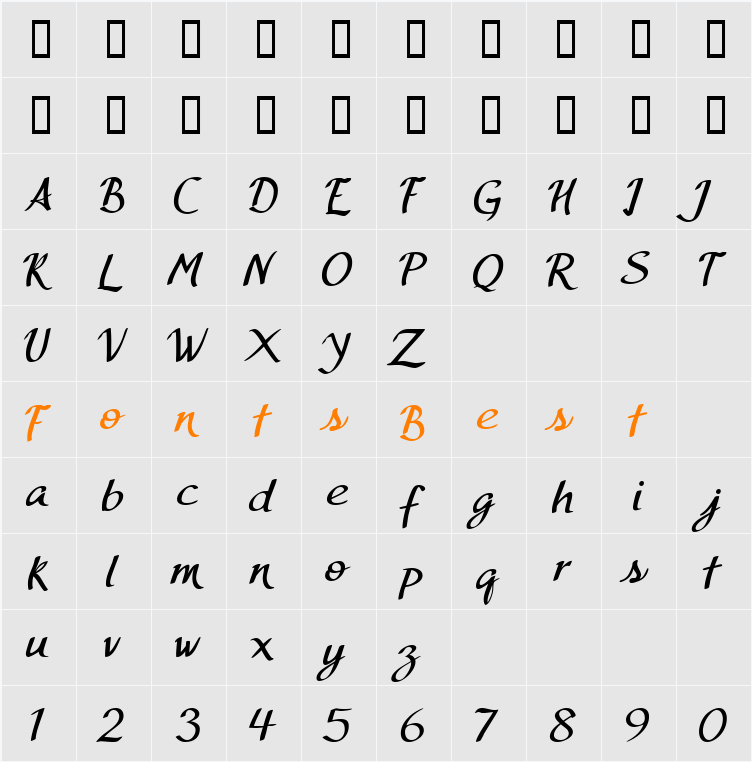 Bolacha Character Map