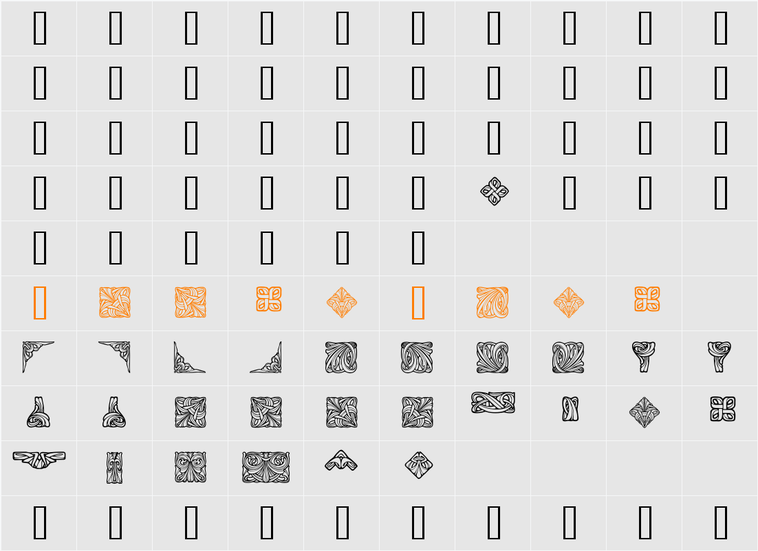 Orna 4 Character Map