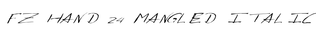 FZ HAND 24 MANGLED ITALIC Font Image